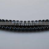 Wholesale 7-7.5mm Black Round Natural Akoya Loose Pearl Strand thumbnail-2