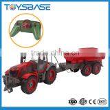 China Wholesale Sale Plastic Farm Trailer Wheels Trucks Set Battery Radio Remote Control Toy Tractor for Children thumbnail-1