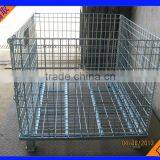 Folding Rolling Metal Steel Warehouse Portable Storage Cage thumbnail-2