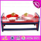 Brand New Wooden Pet Bowl With Stand, Lovely Stainless Pets Bowl Wood, Hot Sale Wooden Feed Bowl With Stand W06F015 thumbnail-1