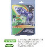 3.6V Rechargeable Screwdriver With GS CE UL Rohs