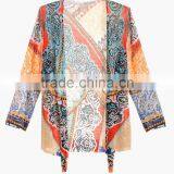 Women's 3/4 Sleeve Printed Front Bowknot Blouse Tops thumbnail-3