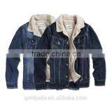 2016 Wholesale Custom Fleece Lined Denim Jacket Men Winter Jackets thumbnail-4