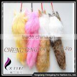 CX-P-02 Lovely Design Wholesale Genuine Rabbit Fur Mobile Phone Chain thumbnail-2