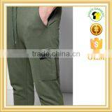 Army Green Tracksuits Bottom 100% Cotton Fleece Joggers With Pockets thumbnail-3