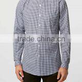 Navy Check Button Down Long Sleeve Smart Shirt thumbnail-2