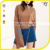 Long Sleeve Cropped T-shirt Womens Crop Top With Print Logo thumbnail-1