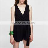 2017 the Newest Style OEM Balck Nsexy Customized Wrap Neck Jumpsuit thumbnail-6
