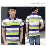 Hot Sale Custom High Quality Pure Short Sleeve Stripe Polo Shirt For Man thumbnail-3