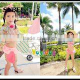 2016 Children Swimsuit Floral Bikini Girls Swimwear Three-piece Floral Bikini thumbnail-4