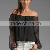 off the Shoulder T-shirts Plain Black thumbnail-1