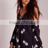 New Summer Collection Wholesale Floral Printing High Quality Chiffon Style Blouse thumbnail-4