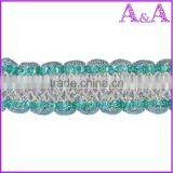 Wholesale Black Braided Embroidered Woven Decorative Metal Chain Trim thumbnail-6
