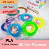 20 Colors 1.75mm PLA 3D Pen Filament (20 Rolls Per Carton)