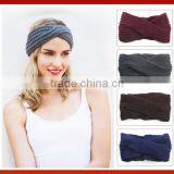 Bohemian Style Knit Bow Headband/ Knitting Crochet Headbands /Handmade Knitted Colored Headband thumbnail-1