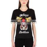 New Womens Cotton Silk Screen Printed T-Shirt Customize Ladies O Neck Short Sleeve Printed T Shirts thumbnail-2