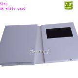 Blank white cover Most thinnest A4 brochure 7 inch lcd video greeting card