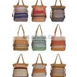 Wholesale Cheap Colorful Stripe Bags Corn Ladies Brocade Kantha Handbag thumbnail-2
