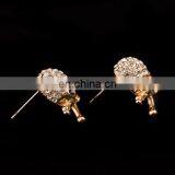 Outstanding Hip Hop Rock Punk Pierced Gold Plated Skull Earrings With Rhinestone thumbnail-2