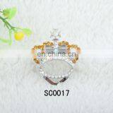 2014 Vintage Gold Tone Crown Shape Rhinestone Brooch Pin Or Coat Scarf Clip Royal Colors