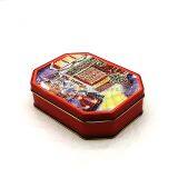 Christmas Octagonal Biscuit Cookie Metal Gift Tin Box thumbnail-1