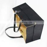 Double Colors Large Size Felt Diaper Caddy Tote Bag for Fashion Mother PU Leather Handle thumbnail-6