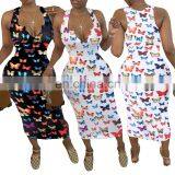 LAITE D2114 2020 New Arrivals Ladies Butterflies Printed Dress Women Summer Casual Dresses thumbnail-1