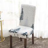 Green Printed Stretch Dining Room Chair Covers Soft Removable Dining Chair Slipcover thumbnail-4