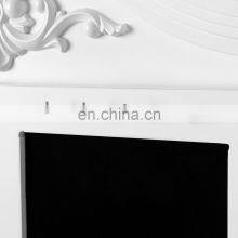 Vanity Table Set, Tri-folding Necklace Hooked Mirror 6 Organizers Makeup Dressing Makeup Desk With Drawers Cushioned Stool thumbnail-4