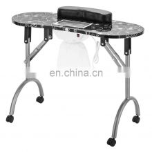Cheap Folding Manicure Desk Station with Drawer Wheels and Carry Bag used Nail salon furniture