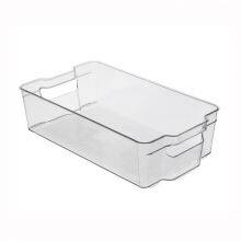 Kitchen Clear Plastic Stackable Storage Bins Refrigerator, Freezer, Pantry & Clothes Organization Container With Carrying Handles thumbnail-4