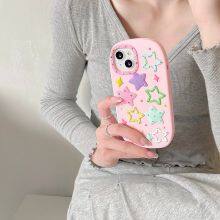 Rainbow 3D Star Silicone Mobile Phone Case For IPhone 15 14 13 12 11 Pro Max Cartoon Rubber Shockproof Back Cover thumbnail-2