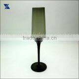 Handblown Champagne Flute Smoke Color Glass, Wine Glass thumbnail-1