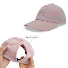 Caps and Hats Manufacturer Wholesale 6 Panel Plain Magnetic Closure Ponytail Hat Sport Cap Custom Waterproof Baseball Caps thumbnail-2