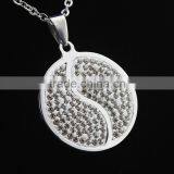 Stainless Steel Diamond Tai Chi Yin Yang Necklace Jewelry Wholesale thumbnail-1