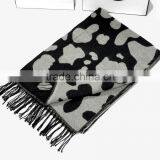 Winter Ladies Fashion Leopard Jacquard Wool Cashmere Scarf thumbnail-2