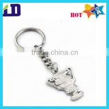 Silver color trophy embossed metal keychain