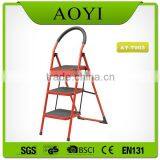 EN131-approved Red Color Steel Ladder With Handrail thumbnail-1