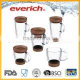 Top Quality Easy to Carry Unique Design Silicone Grip Double Wall Glass Cup thumbnail-1