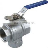 three-way vertical ball valve with direct mounting pad