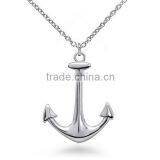 Sterling Silver Anchor Pendant Necklace thumbnail-1