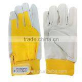 Drivers Pigskin First Layer Of Yellow Knit Work Gloves thumbnail-1