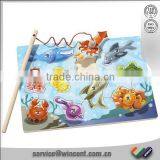 Wooden Board Puzzle Magnetic Fishing Game for Children thumbnail-1