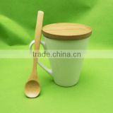 wholesale ceramic tea cup with bamboo lid