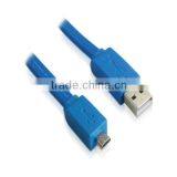 Newest Flat Blue Super Speed Micro Usb Cable 2.0,charge and Sync Data