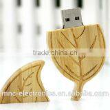 Creative New Design Custom Laser Engraving Branded Logo 8GB, 16GB Wooden Leaf Shape Usb Flash Drive Pen Stick Supplier's Choice