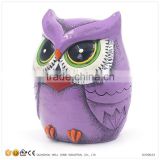 Resin Purple National Owl Sculpture Wholesale Piggy Bank