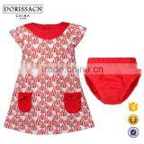 Red Blue Color Circus Tent Pattern Baby Girl Dress thumbnail-1