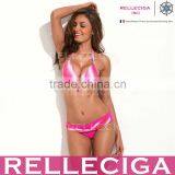 RELLECIGA Triangle Sexy Bikini Series - Rose-White Triangle Top Woman Swimwear
