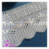 Garment Decoration White & Gold Color Embroidery Cotton DIY Craft Lace Trimming thumbnail-5
